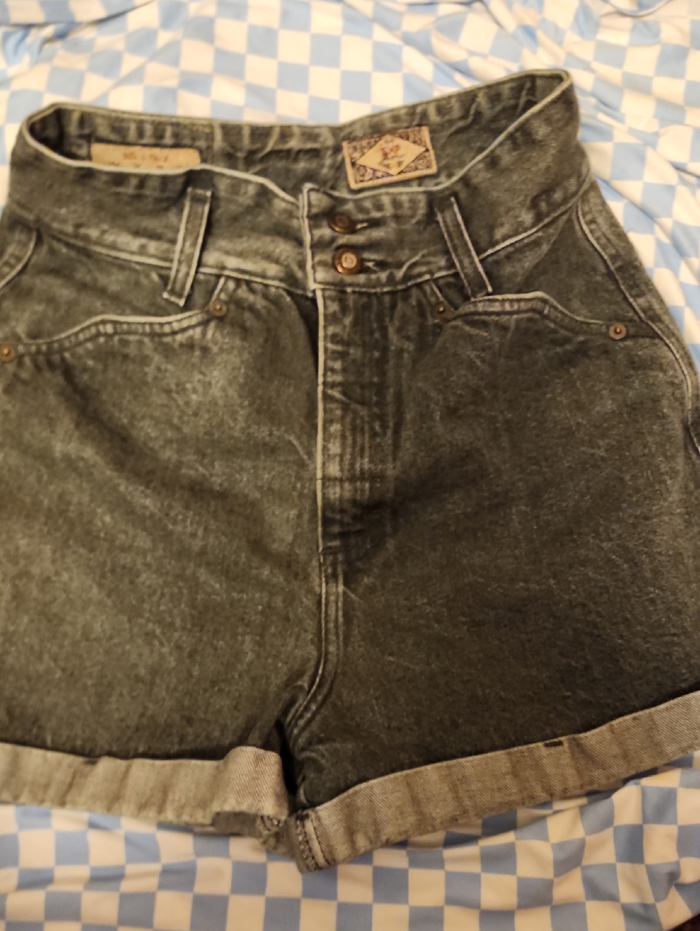 Vintage Express High-Waist  Denim Shorts